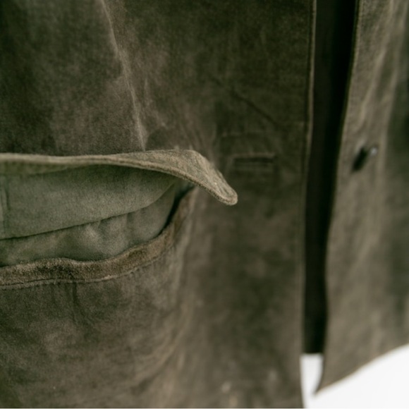 Vintage 90s Green Leather Jacket M/L - Picture 4 of 9